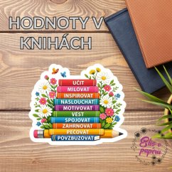 Hodnoty v knihách | Samolepka do diáře