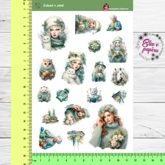 Zelená v zimě | Samolepky do diáře