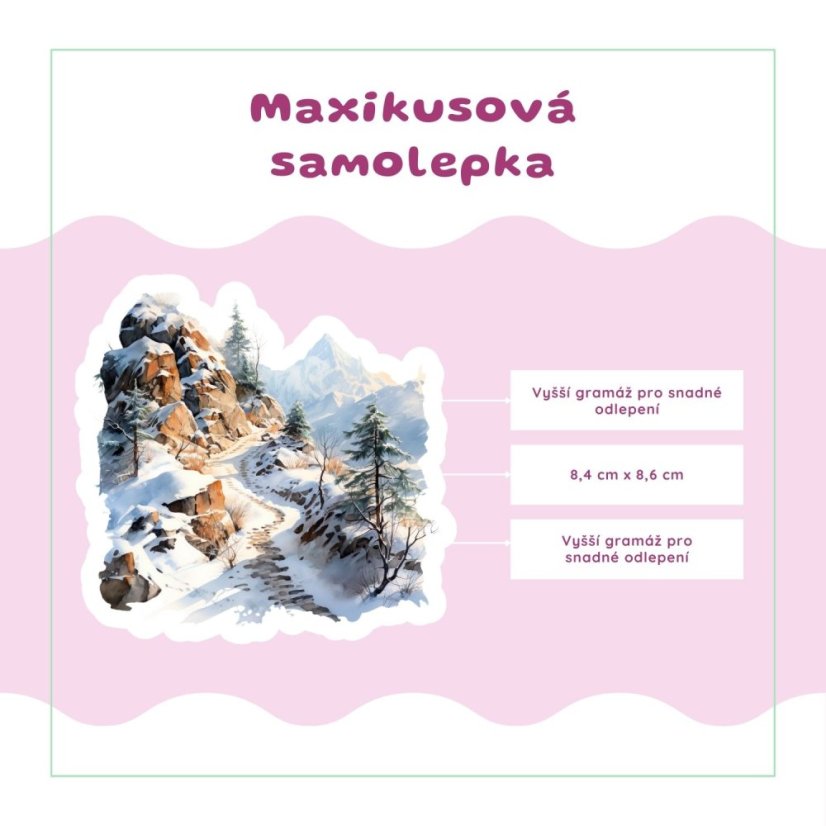 Zasněžená horská stezka | Samolepky do diáře