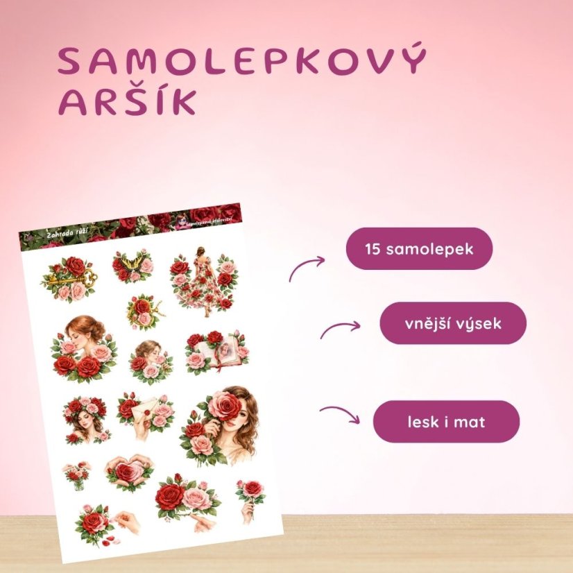 Zahrada růží | Samolepky do diáře