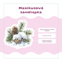 Zasněžené šišky | Samolepka do diáře