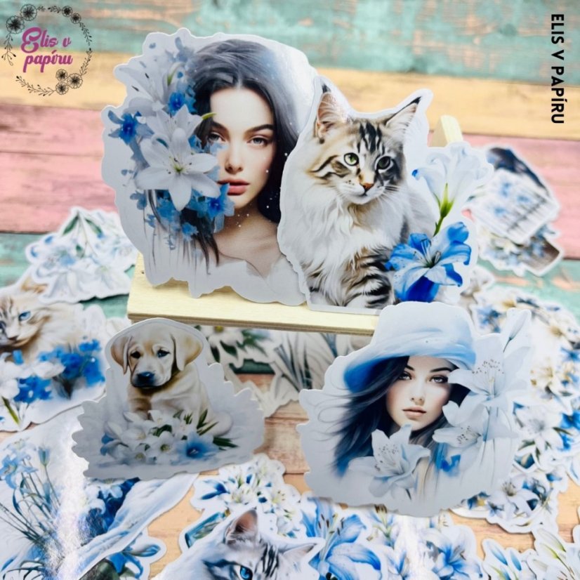 Samolepky do diáře i pro scrapbook s liliemi v zimě