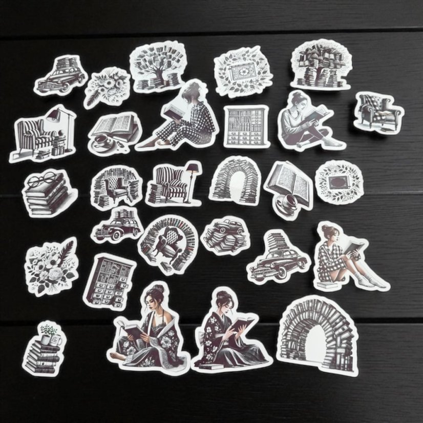 Literární nostalgie  |  Velké kusové samolepky pro diář i scrapbook