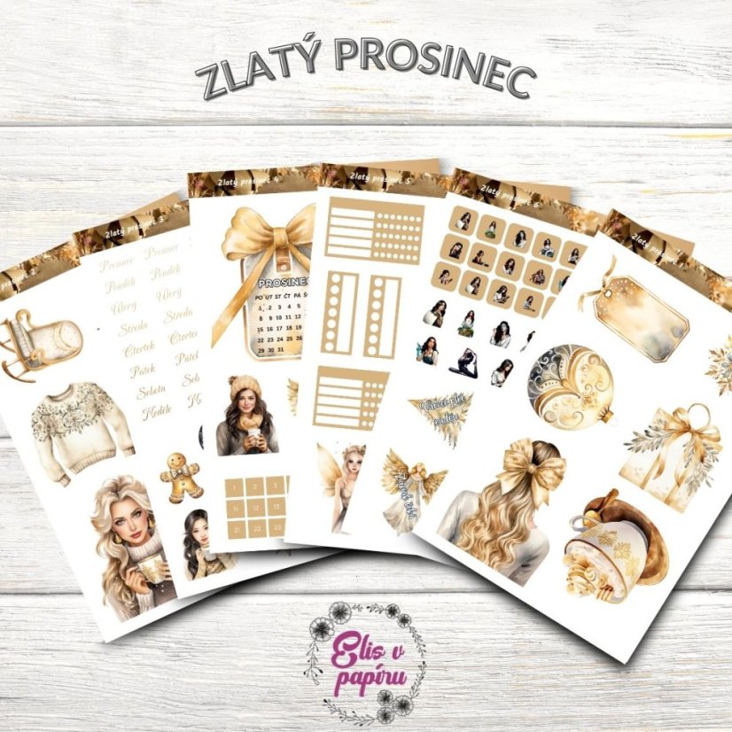 Zlatý prosinec | Samolepky do diáře | 2025