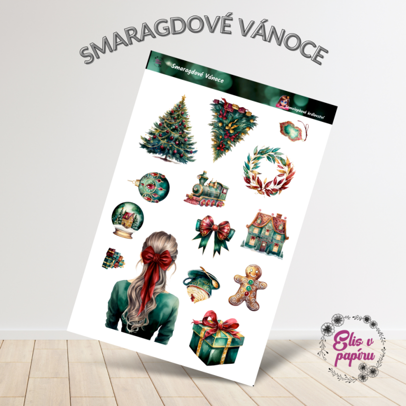 Smaragdové Vánoce | Samolepky do diáře