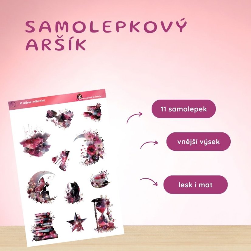 V růžové mlhovine | Samolepky do diáře | Limitka