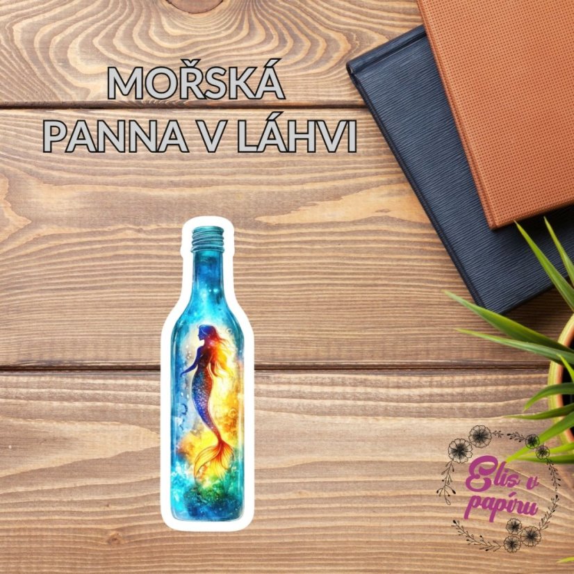 Mořská panna v láhvi | Samolepka do diáře | Limitka