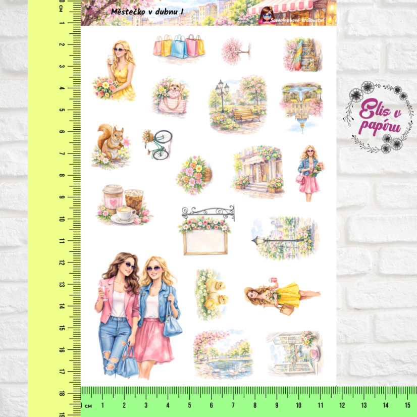 Městečko v dubnu | Měsíční samolepkový kit | 2026