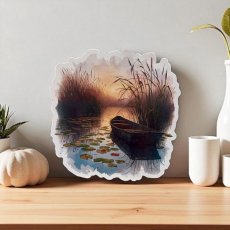 Opuštěná loď v rákosí | Samolepky do diáře