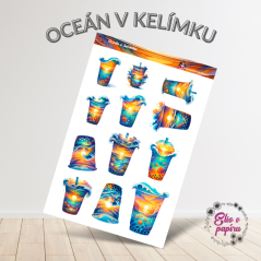 Oceán v kelímku | Samolepky do diáře