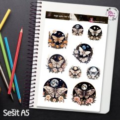 Když můra letí k měsíci | Samolepky do diáře