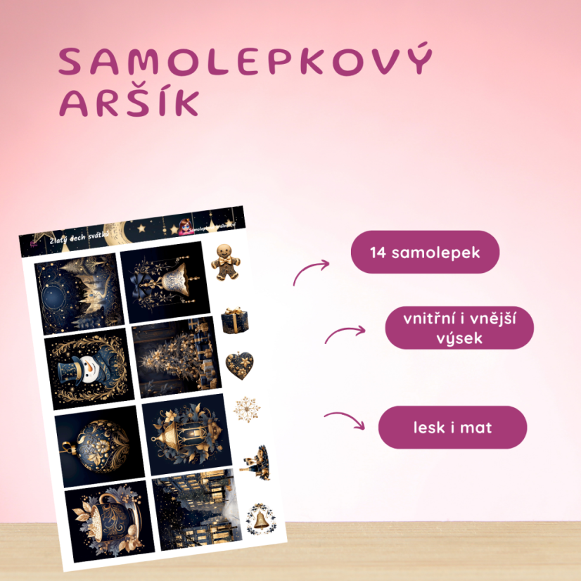 Zlatý dech svátků | Samolepky do diáře - obrázkové boxy