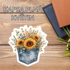 Kapsa plná květin | Maxi kusová samolepka pro diář i scrapbook