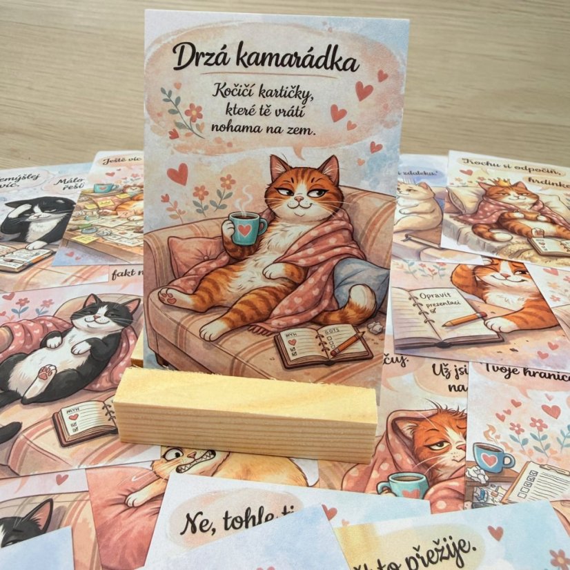 Drzá kamarádka | kočičí motivační kartičky