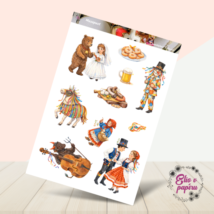 Masopust | Samolepky do diáře | Limitka