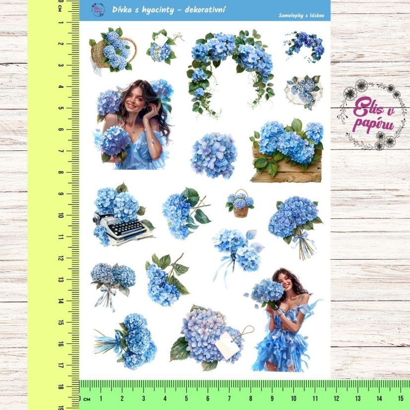 Dívka s hyacinty | Dekorativní samolepkový kit
