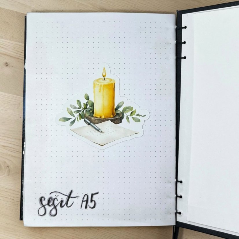 Dopis při svíčce | Maxi kusová samolepka pro diář i scrapbook