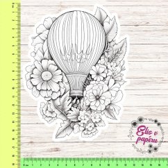 Maxi kusová samolepky na matném papíře s motivem jarního horkovzdušného balónu ve formě omalovánky pro diáře a deníky velikosti minimálně A5. Maxi kusová samolepky na matném papíře s motivem jarního horkovzdušného balónu ve formě omalovánky pro diáře a deníky velikosti minimálně A5.