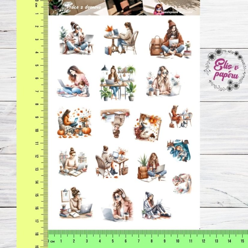 Práce z domova | Samolepky do diáře