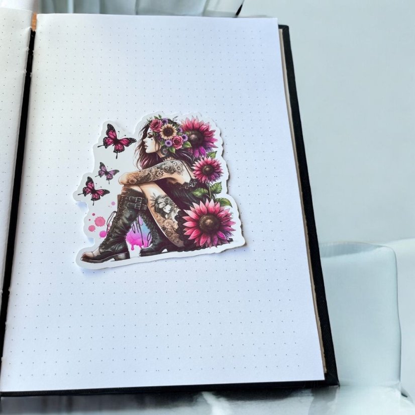 Rozkvetlá rebelka | Maxi kusová samolepka pro diář i scrapbook