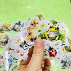 Samolepky s motivy jara, květinami a zvířátky