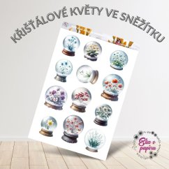 Křišťálové květy ve sněžítku | Samolepky do diáře