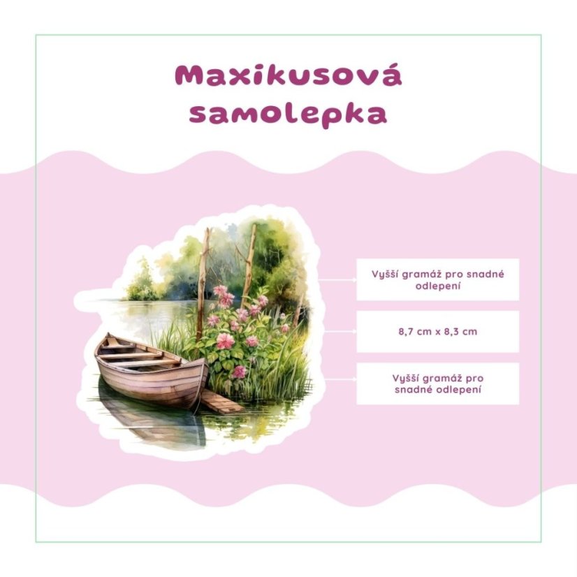 Loďka u břehu | Samolepka do diáře