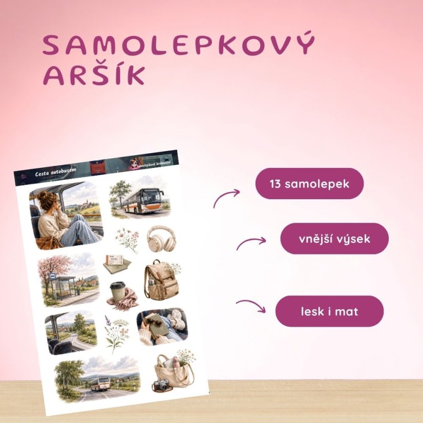 Cesta autobusem |  Samolepky do diáře