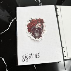 Růže a lebka | Samolepky do diáře