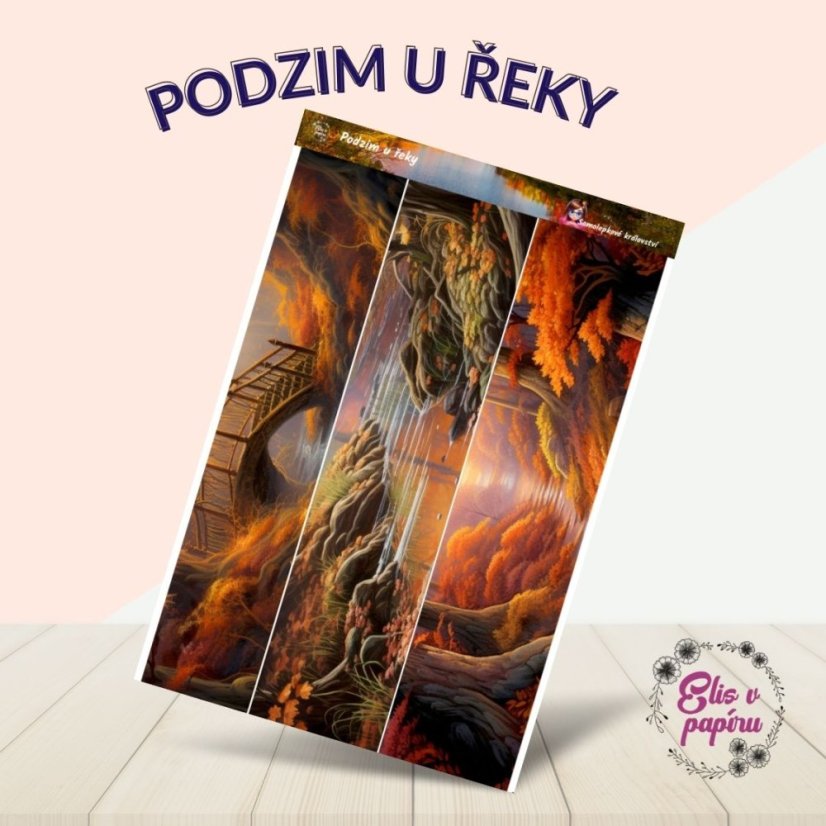 Samolepky s motivy podzimu u řeky – tiché vodní scenérie, mosty a zářivě zbarvené listy, které vytvářejí kouzelnou atmosféru. Ideální pro ty, kteří milují podzimní přírodu a klid.