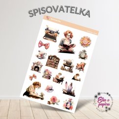 Samolepky do diáře s motivem spisovatelek a psaní knížek od Elis v papíru.