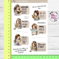 Samolepkový aršík plný vtipných hlášek pro všechny holky, které milují knížky. Samolepkový aršík plný vtipných hlášek pro všechny holky, které milují knížky.