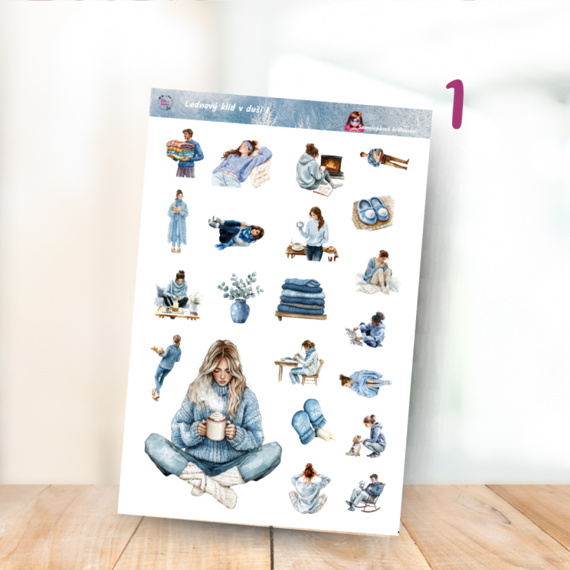 Lednový klid v duši | Měsíční samolepkový kit | 2026
