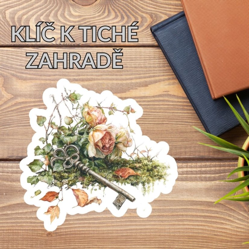 Klíč k tiché zahradě | Maxi kusová samolepka pro diář i scrapbook