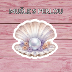 Mušle s perlou | Maxi kusová samolepka pro diář i scrapbook