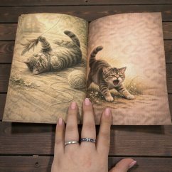 Vintage sešit s kočičkami