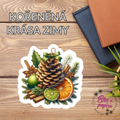 Kořeněná krása zimy | Maxi kusová samolepka pro diář i scrapbook