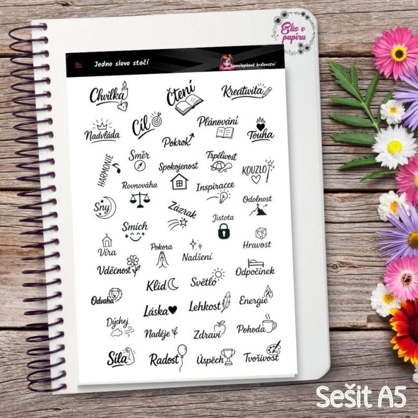Jedno slovo stačí | Samolepky do diáře