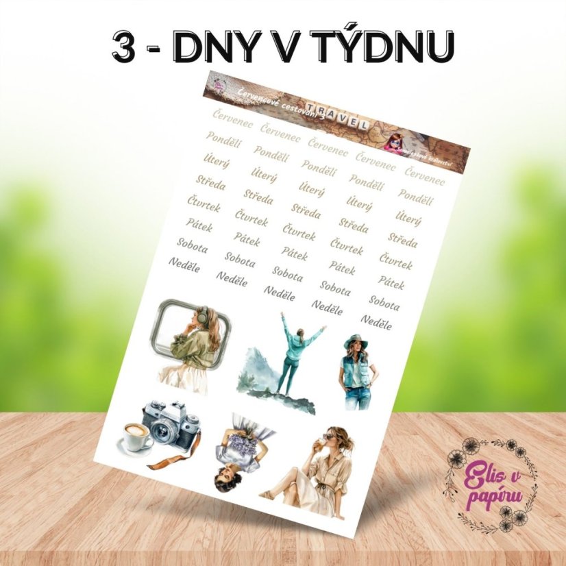 Červencové cestování | Měsíční samolepkový kit | 2025