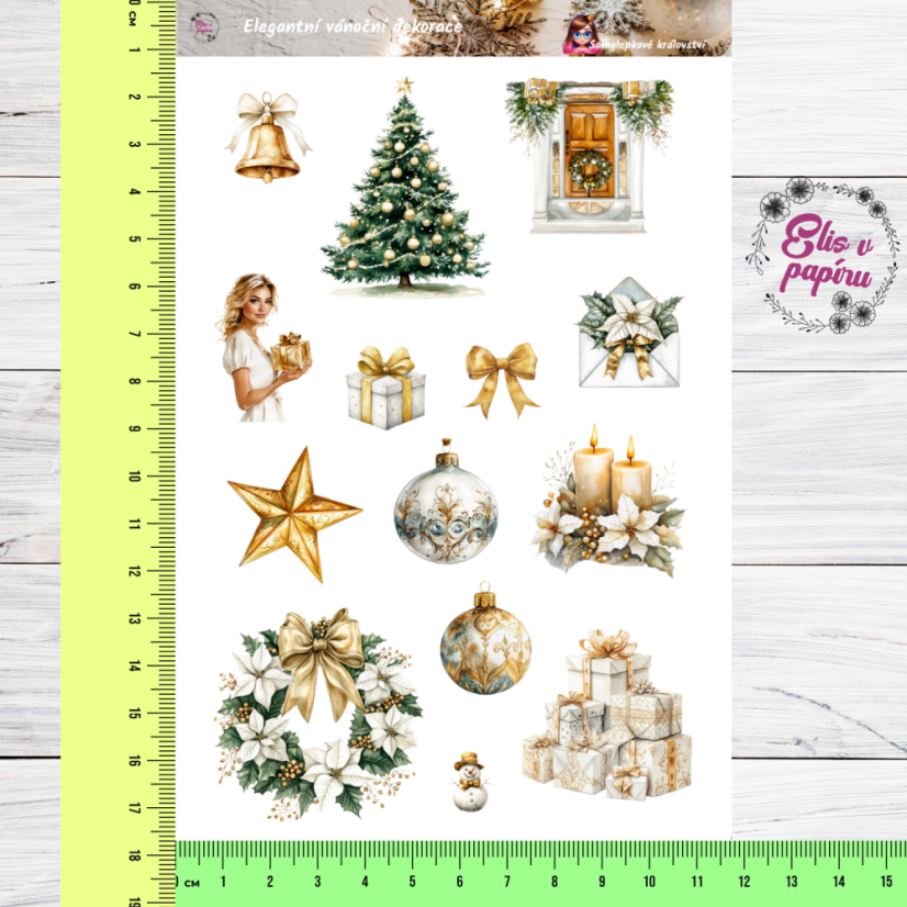Elegantní vánoční dekorace | Samolepky do diáře