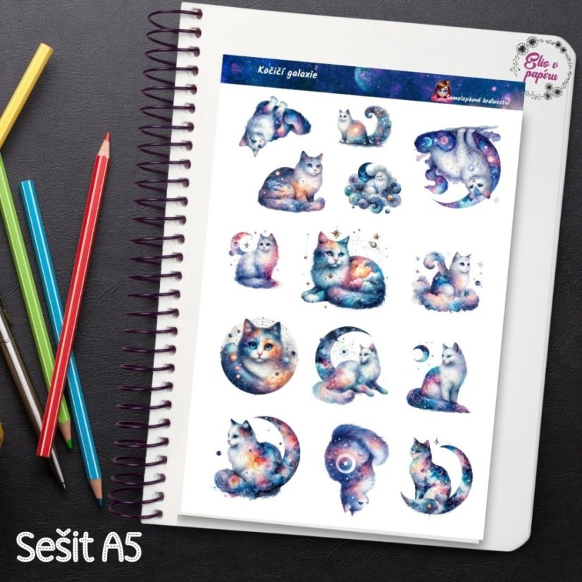 Kočičí galaxie | Samolepky do diáře