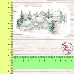 Zimní vesnička | Maxi kusová samolepka pro diář i scrapbook
