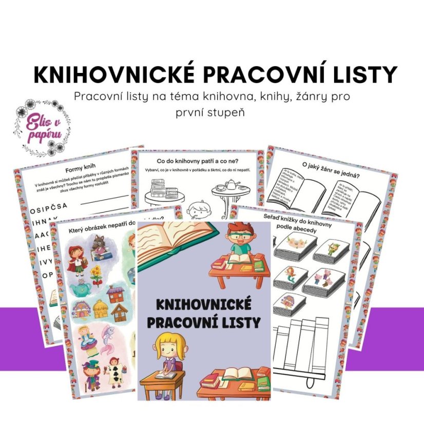 Knihovnické pracovní listy od Elis v papíru pomohou dětem rozvíjet lásku ke čtení.