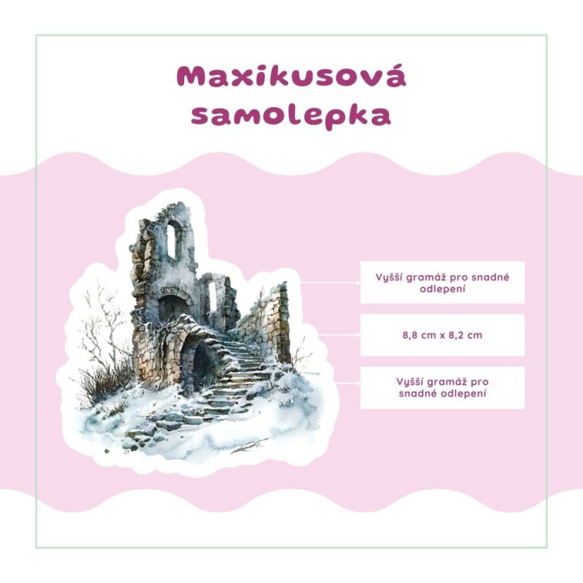Zasněžené ruiny | Samolepka do diáře