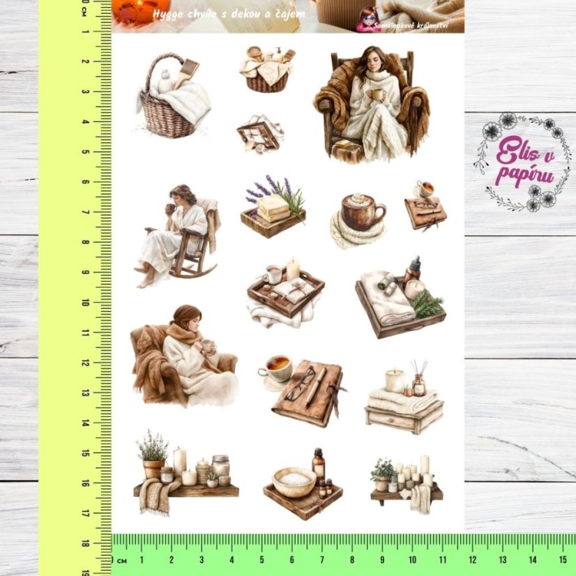Hygge chvíle s dekou a čajem | Samolepky do diáře