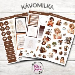 Samolepky do diáře od Elis v papíru s motivem plný knížek - dekorativní samolepky