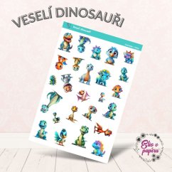 Samolepky do diáře s motivy dinosauři