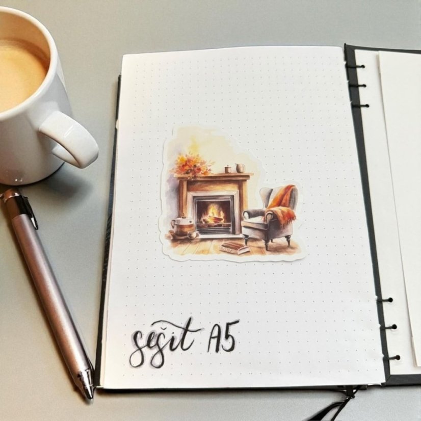 Pohodlné čtení u ohně | Samolepky do diáře