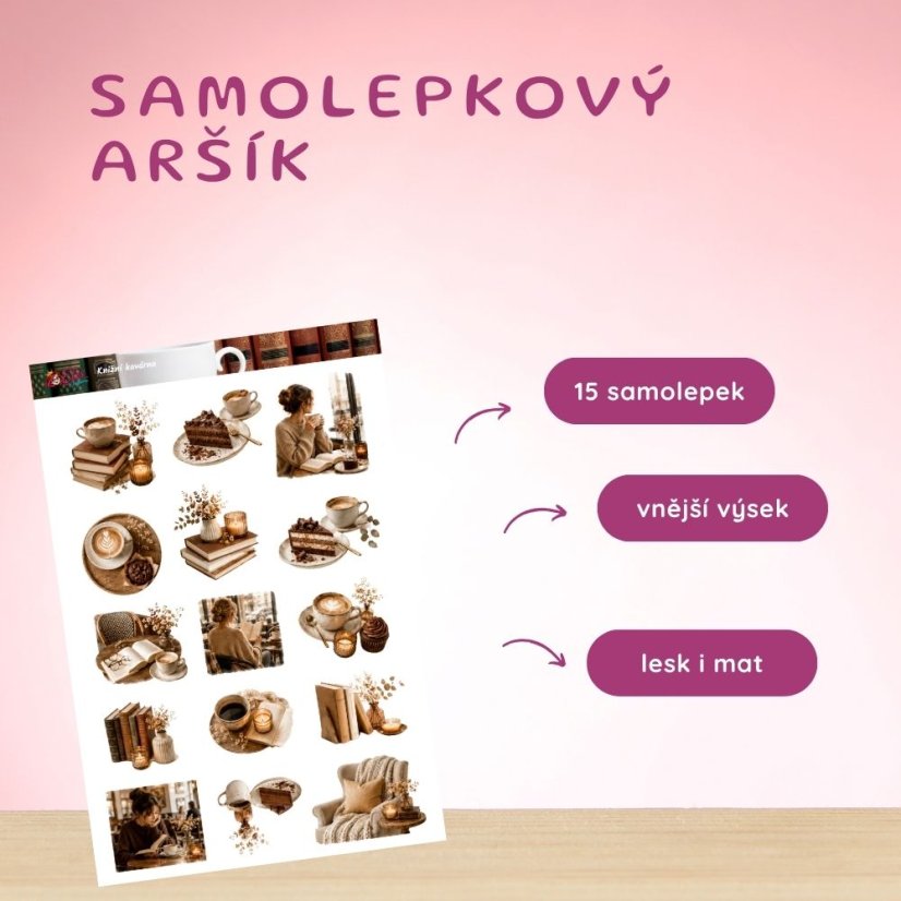 Knižní kavárna | Samolepky do diáře