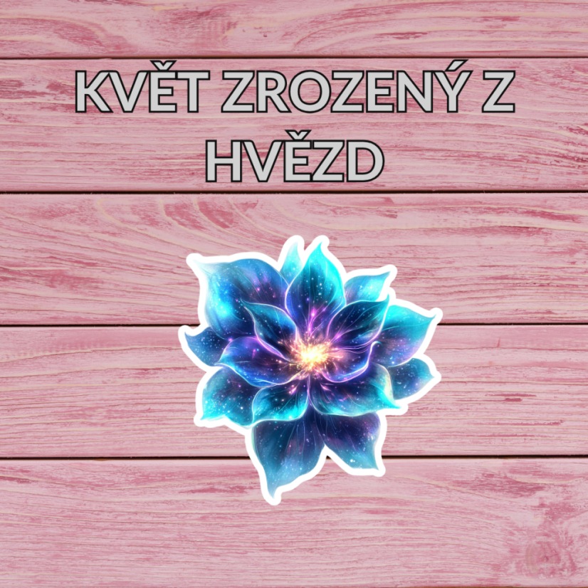 Květ zrozený z hvězd | Maxi kusová samolepka pro diář i scrapbook